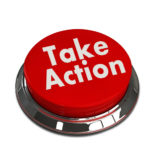 A red button with the words "Take action" on it